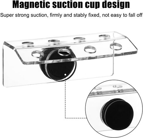 MiOYOOW Coral Frag Holder, 4/8 Plug Holes Acrylic Coral Frag Rack with Magnetic Suction Cup for Aquarium Household Fish Tanks in Saudi Arabia