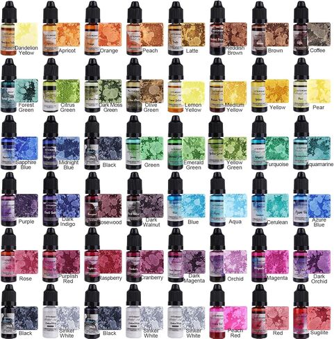 LET'S RESIN 48pcs Concentrated Alcohol Ink Set, Vibrant Colors Alcohol-Based Resin Ink for Epoxy Resin, Alcohol Paint Dye for Resin Art, Tumblers, Epoxy Resin (Each 0.35oz) in Kuwait