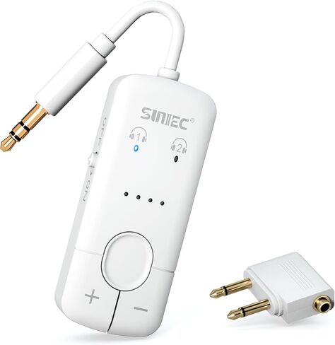جهاز إرسال صوت بلوتوث 5.3 للطائرة: يدعم مشاركة الصوت aptX مع 2 airpods أو سماعات الرأس - محول بلوتوث لاسلكي AUX 3.5 مم للطائرة، والسفر، وخطوط الطيران، والتلفزيون، وصالة الألعاب الرياضية، والأجهزة اللوحية in Kuwait