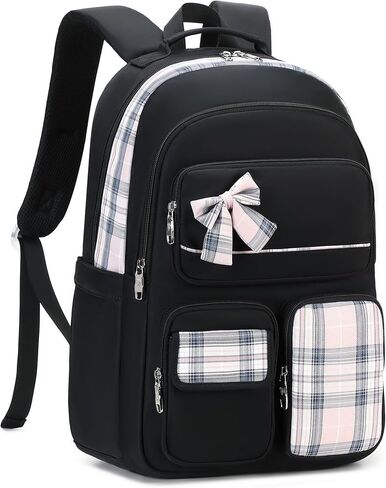 Backpack for Girls,School Backpacks for Teen,Cute College Bags for Women Students Large Bookbag 15.6 Inch Laptop Bag Back Pack Kids Kindergarten Elementary Casual Travel Daypacks Black in Saudi Arabia
