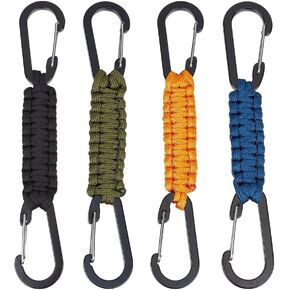 4 Pcs 4 Colors Dog Collar Safety Clips, Polyester Dog Harness Collar Leash Connector Heavy Duty Dog Prong Collar Clip for Pet Prong Collar Backup