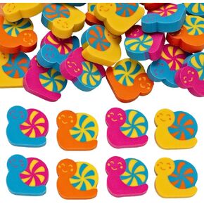 متعة Express 3/4 "× 3/4" Candy Critters Mini Snail Enrasers - 24 قطعة