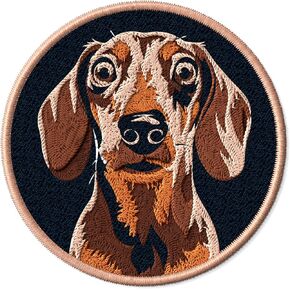 Dachshund Patch for Clothes – Embroidered Iron on Patch for Backpack Jacket - Fabric Patches for Clothes Souvenirs & Gifts for Animal Lovers ID45095