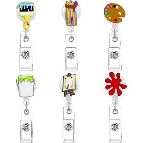 6 Pcs Ice Cream Retractable Badge Holder Reel with Clip Cute Retractable ID Badge Clip Badge Holder for ID Card Holders for Office Staff Children and Kids