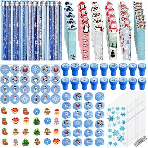192 PCS عيد الميلاد المدارس قرطاسية مجموعة الشتاء هدايا قرطاسية الثلج الشتوية