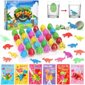 30pack فقس بيض الديناصورات ، عيد الحب ديناصور Pary Favors مع بطاقات عيد الحب Dino Eggs Valentine Scholar School Exchange for Party Favors