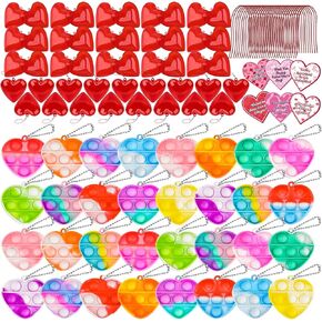 32pcs Kids Valentines Day Gifts for Classroom - Valentine Prection Hearts with Poppers Fidget Hights For Toddlers Boys Girls Exchange ، و Guys Guys ، و Gifing Valentine’s Gifts