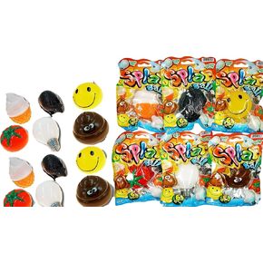 JA-RU Splat Ball - Squishy Stress Balls (12 Assorted Pack) Emoji-Squishy Ball Fidget Pack for Kids and Adults. Party Favor Classroom Treasure Box Prize Birthday Gifts Easter Egg Stuffers. 5303-12