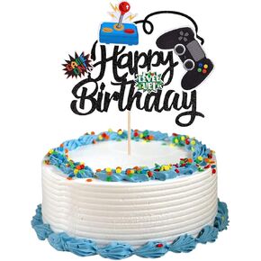 لعبة فيديو عيد ميلاد سعيد الكعكة Topper ، ألعاب الفيديو Cupcake Toppers ، للعبة أح.