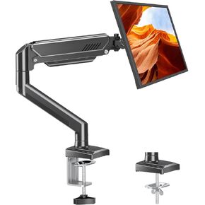 Single Monitor Arm Desk Mount Fits 13 to 32 inch Computer Monitor, Holds 4.4 to 19.8lbs VESA Monitor Mount, Adjustable Monitor Stand with Clamp/Grommet Mounting Base, 75/100mm Bracket Mount, Freelift