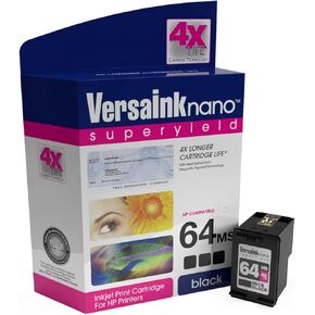Versaink-Nano HP 64 MS Micr Black Ink Cartridge للتحقق من الطباعة (قد تختلف التغليف)