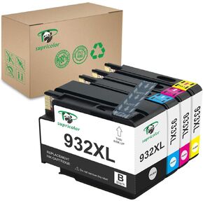 932XL 933XL خراطيش حبر متوافقة مع 932 933 العائد المرتفع 4 حزم (1 أسود 1 Cyan 1 Magenta 1 أصفر) العمل مع Officejet 6600 6700 6100 7110 7610 7612 الطابعة