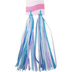 Gshllo 2 PCS Kids Bicycle Handlebar Tassels Scooter Handlebar Dibbons Bicycle Handle Dripbon Bike Decorations for Girls Boys Blue