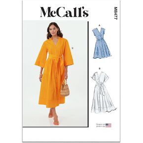 McCall's M8477Y5 MISS 'DROP COTTER SHIRTDRESES PACKET PATTION PACKET ، COMME CODE M8477 ، أحجام 18-20-22-24-26