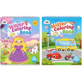 ZMLM Paint with Water Coloring Books for Toddlers - Mess Free Painting Activity for Kids - Arts & Crafts Gift Toy for Boy Girl Ages 4 5 6 7 8 - Birthday Christmas,Princess&Traffic