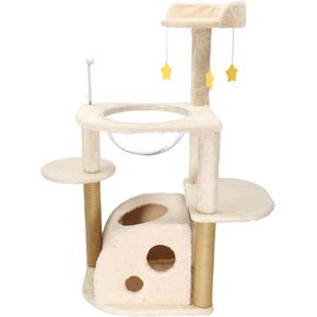 41" Multi-Level Cat Tree Tower with Condo, Cat Tower with Scratching Posts, and Toys - Sturdy Activity Center for Indoor Cats