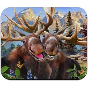 Moose Selfie Low Profile Thin Mouse Pad Mousepad