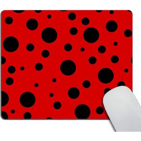 Smooffly Ladybug Mouse pad Cuscom, Red Black Dot Pattern Background Personality Desings Gaming Mousepad 9.5 X 7.9 Inch (240mmX200mmX3mm)