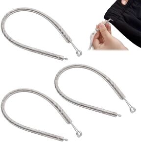 Spring Drawstring Threader 3 Pcs Drawstring Threader Tool,Hoodie String Threader Silver Elastic Threader,Draw String Threader Tool Suitable for Pants,Sweatpants,Shorts and Hoodies.
