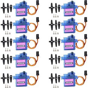 10 PCS SG92R 9G Micro Servo Adalog Servo Motor Kit ، Mini Servos 360 درجة دوران مستمر لمشروع Arduino (10)