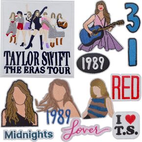 12 Pieces Musician's Popular Funny Embroidered Patches Iron on/Sew on Pop Singer Series Patch Decorative Repair Appliques for Music Fans Clothes Hats Jeans Backpacks Sewing Craft