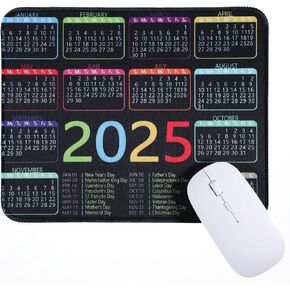 2025 وسادة الماوس التقويم ، 26x21cm/9.84x8.26 بوصة لوحة الماوس كمبيوتر مع منصات الماوس من الطبقات غير المنقولة المكتبية Mousepad لأجهزة الكمبيوتر الماوس لأجهزة الكمبيوتر لأجهزة الكمبيوتر المكتب والمنزل المحمول والمنزل