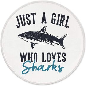 Znzd Just A Girl Who Loves Sharks Mouse Pad 7.9 x 7.9 Inch,Funny Marine Life Shark Non-Slip Rubber Base Mousepads for Home Office College Dorm Desk Decor,Gifts for Shark Lovers Girls