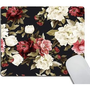 Smooffly Gaming Mouse Pad Custom,Watercolor Floral with Roses Mouse pad Non-Slip Rubber Rectangle Mouse Pads for Computers Laptop