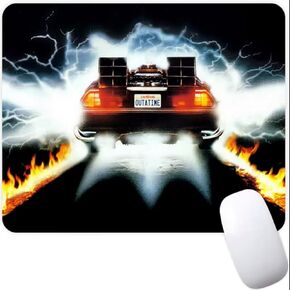 Back to The Future Title Logo Marty McFly Doc Brown Delorean 80s Movie Non-Slip Mousepad Gaming Computer Gaming Desktop Laptop Mouse Pad 7.1 x 8.7 inches