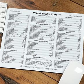 رمز Synerlogic Visual Studio Code Ultimate لوحة المفاتيح المرجعية Mousepad ، مطاط غير منقوش غير منقوش (لـ MAC)