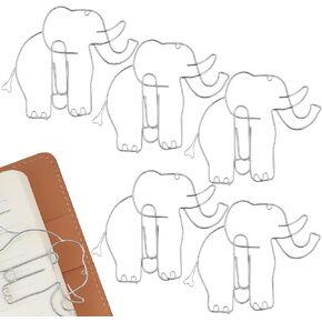 Creative Elephant Paperclips ، Paperclips Borkmark Set ، مقاطع ورقية تصنيف الملفات ، دفاتر الملاحظات ، كتب القصاصات ، الإشارات المرجعية ، مقطع المذكرات ، اللوازم المدرسية لمقاطع الورق الصغيرة (5 أجهزة كمبيوتر ، فضية)