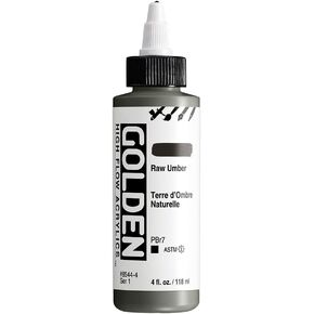 High Flow Acrylics by GOLDEN, Raw Umber, 4 fl. oz. Bottle, Professional Acrylic Paint, Opaque