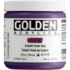 أكريليكات الجسم الثقيلة من قبل Golden ، الكوبالت البنفسجي هوى ، 8 فلوريدا. أوز. جرة ، طلاء أكريليك محترف ، شبه مفتوح