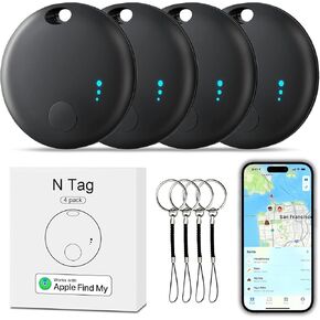 Tracker Tag 4 Packs Bluetooth Tracker, Smart Tag Locator Tracking Device, Keys Finder and Item Locator,Air Tracker Item Finders with Apple Find My(IOS Only)Track your Keys,Wallet,Luggage,Pets and Bag