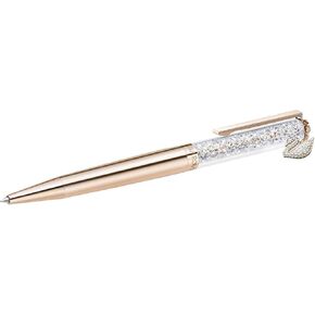Swarovski Crystal Authentic Crystalline Rose Gold Plated Swan Charm Ballpoint Pen