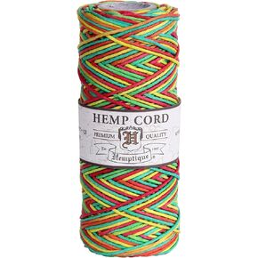 Hemptique 100% Hemp Cord Spool - 62.5 Meter Hemp String - Made with Love - No. 20 ~ 1mm Cord Thread for Jewelry Making, Macrame, Scrapbooking, DIY, & More - Variegated Camo