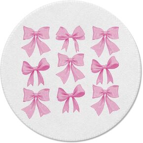 Pink Bow Preppy Coquette Mouse Pad, Aesthetic Girly Trendy Mouse pad for Desk Work Laptop, Bow Office Supplies Desk Accessories, 7.9x7.9 Inches，F042