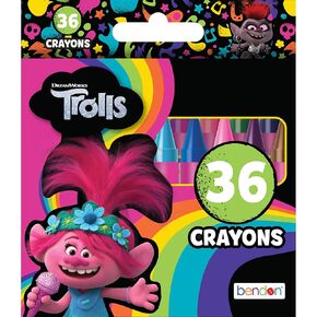Trolls Dreamworks 36 Count Crayons in Tuck Box