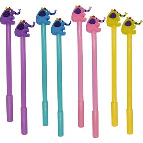 Maydahui 12 PCS الفيل على شكل كرة رولر الكرة الجدة حيوانات الحيوانات الرائعة الرائعة المرح kawaii كتابة قلم حبر جل الأسود للطلاب المراهقين البالغين