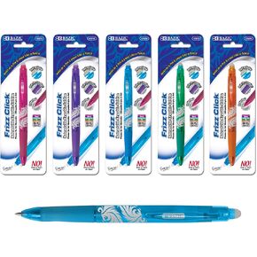 Pazic Frizz Erasable Gel Pen 0.7mm لون متنوع ، Flace Fin Clank القابل للتراجع عن أقلام النقطة الدقيقة للرسم للمدرسة مكتب الهدايا ، وحدة واحدة ، لون عشوائي