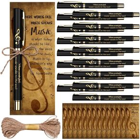 16 Set Music Appreciation Gifts Inspirational Music Pens Bookmarks Music Ballpoint Pens Music Personalized Note Card Music Themed Gifts Bulk for Teacher Musician Music Lover Studio Club