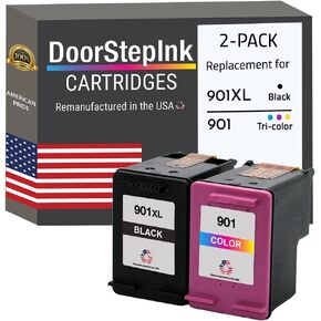 تم إعادة تصنيع Doorstepink في بدائل خرطوشة الحبر الأمريكية لـ HP 901XL Black HP 901 Color for HP Officejet 4500 ، G510A ، G510G ، G510N ، J4524 ، J4540 ، J4550 ، J4580 ، J4585 ، J4624 ، J4660 ، J4660 ، J4660