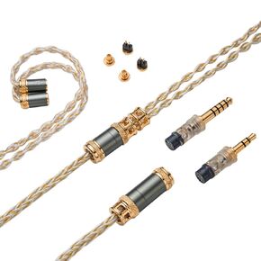 Kinera MIA 6N Single Crystal Copper Silver Plated IEM Cable,OCC Earphone Cable,Earphone Replacement Cable with Detachable 0.78+mmcx Pin and 2 Plugs for kz zs10 pro, zsn pro,edx,zar,castor,dqs,as24,cca