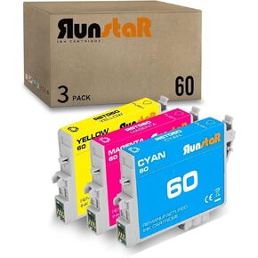 Run Star 3 Packs T060 استبدال خرطوشة الحبر المعاد تصنيعها لـ Epson 60 T060 استخدم لـ Epson Stylus C88 Cx3800 Cx3810 Cx4200 Cx4800 Cx5800F Cx7800 C68 C88plus الطابعة (Cyan/Magenta/أصفر)