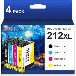 212XL Remanufactured Ink Cartridge Combo Pack for Epson 212 212XL T212XL Replacement for Workforce WF-2830 WF-2850 Expression Home XP-4100 XP-4105 Printer(Black, Cyan, Magenta, Yellow,4P)