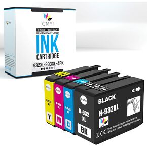 932XL 933XL Replacement Combo Pack Ink Cartridges for HP OfficeJet 6100 - H611a, 6600-H711a, 6600-H711g, 6700-H711n, 7110-H812a, 7510, 7610, 7612, 7620 (1 Black, 1 Cyan, 1 Magenta, 1 Yellow)