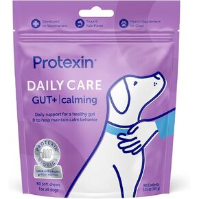 Daily Care Gut+ Calming, 60 postbiotic Dog Supplement Chews – Trout and Kale Flavored