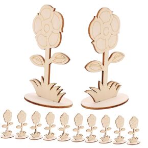 12pcs زهور خشبية غير مكتملة للحرف اليدوية ، زهور خشبية DIY للطلاء ، ديكور زهرة مطلي باليد ، مثالي للمنزل ، المكتب ، ديكور الحفلات