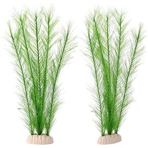 Boxob 2 PCS نباتات أسماك بلاستيكية ، نباتات خضراء مصطنعة واقعية من البلاستيك ماء حوض السمك لأسماك أسماك السمك المناظر الطبيعية terrarium محاكاة