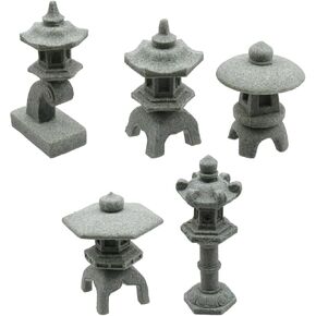 5pcs 1.77 "إلى 2.6" الحجر المصغر التماثيل الفانوس الفانوس التماثل